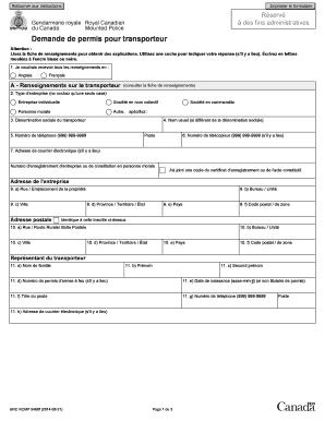 Demande de permis pour transporteur