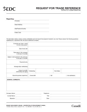 Request for Trade Reference