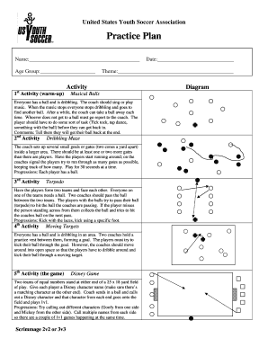 US Youth Soccer Practice Plan
