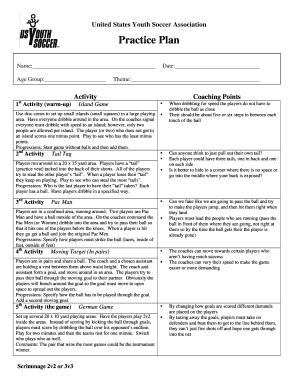 US Youth Soccer Practice Plan