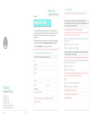 Housing Ombudsman Complaint Form
