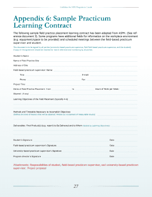 MPH Program Practicum Learning Contract