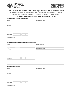 ACAS Settlement Enforcement Form