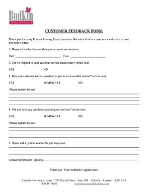 Customer Feedback Form
