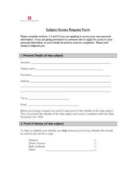 Subject Access Request Form
