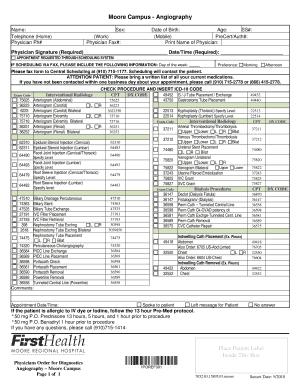 Angiography Appointment Request Form