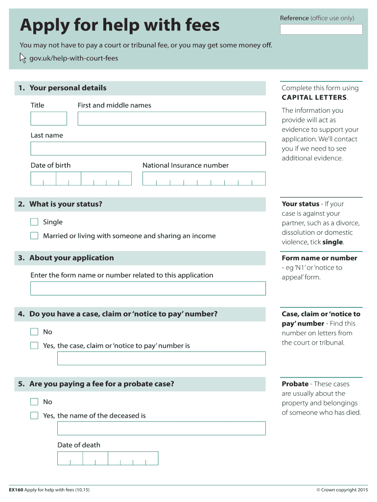 ex160 form Preview on Page 1