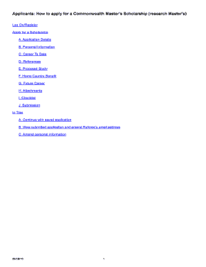 Commonwealth Master’s Scholarship Application