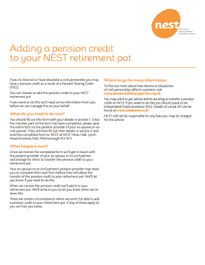 NEST Pension Credit Transfer Form