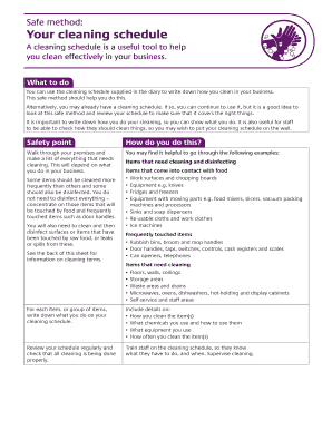 Business Cleaning Schedule Template
