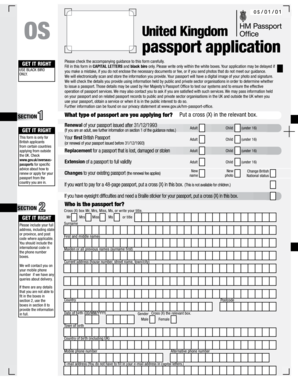 UK Passport Application Form