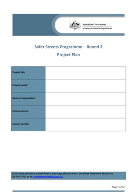 Safer streets Programme - Round 2 Project Plan - ag gov