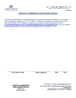 Hospital Ownership Disclosure Notice
