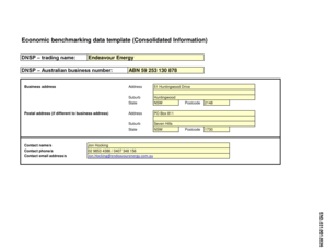 Endeavour Energy Economic Benchmarking Data Template