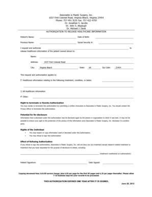 Authorization to Release Healthcare Information