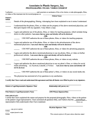 Medical Photography Consent Form