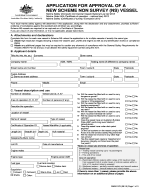 Application for Approval of New Scheme NS Vessel