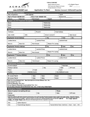 Rental Application Form