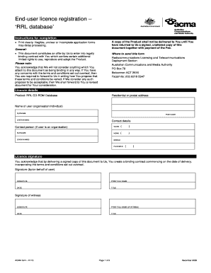 Australian Communications and Media Authority Licence Registration
