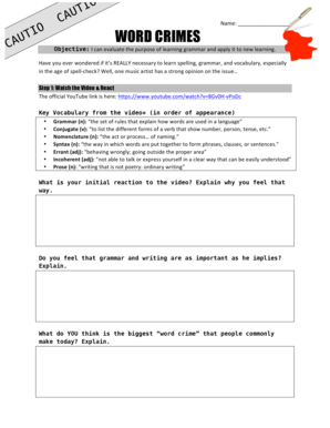 ELA Grammar Assignment