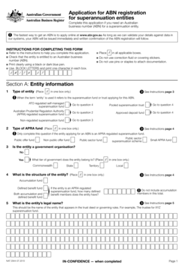 ABN Registration Application for Superannuation Entities