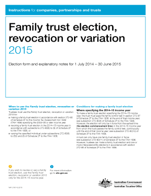 Family Trust Election Form 2015