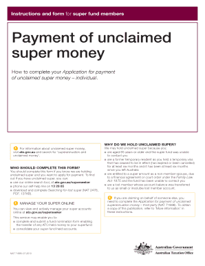 Application for Payment of Unclaimed Super Money