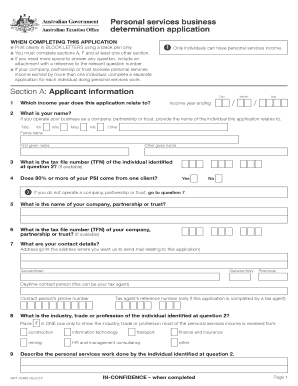 Personal Services Business Determination Application