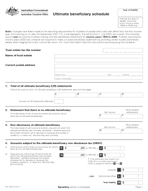 Ultimate Beneficiary Schedule