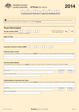 H/Trust Tax Return 2014