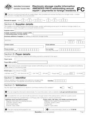 Amended PAYG Withholding Annual Report Form