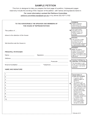 Australian Petition Form