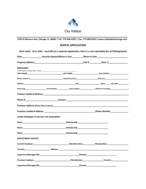 Rental Application Form