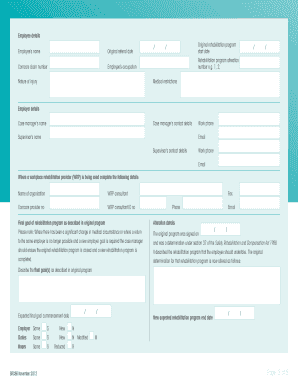 Rehabilitation Program Alteration Form