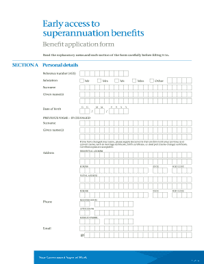 Early Access to Superannuation Benefits Application