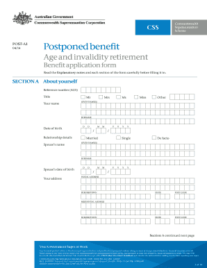 Postponed Benefit Application Form