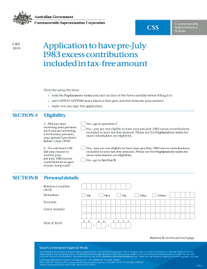 C83 Application for Pre-July 1983 Excess Contributions