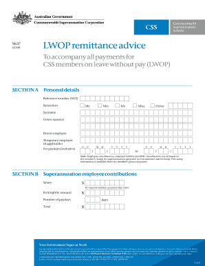 LWOP Remittance Advice Form