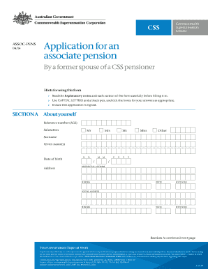 Application for Associate Pension