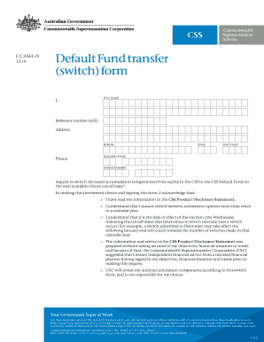 CSS Default Fund Transfer Form