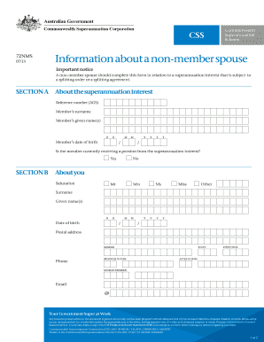 Australian Non-Member Spouse Superannuation Form