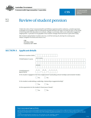 Student Pension Review Form