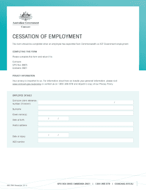 Employment Cessation Form