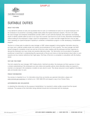 Suitable Duties Form