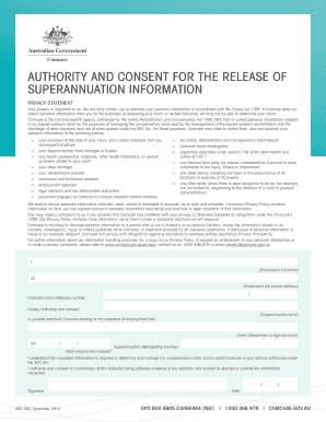 Authority and Consent for Release of Superannuation Information
