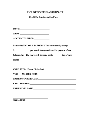 Credit Card Authorization Form