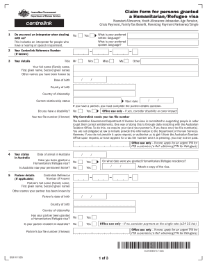 Australian Humanitarian/Refugee Visa Claim Form