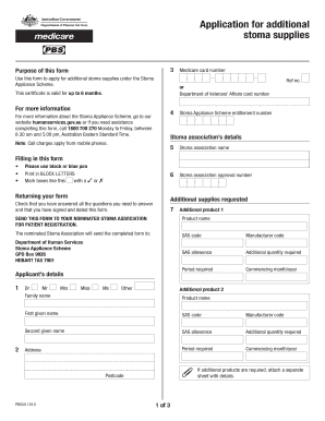 Stoma Appliance Scheme Application