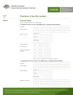 Australian Tax File Number Provision Form