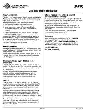 Medicine Export Declaration